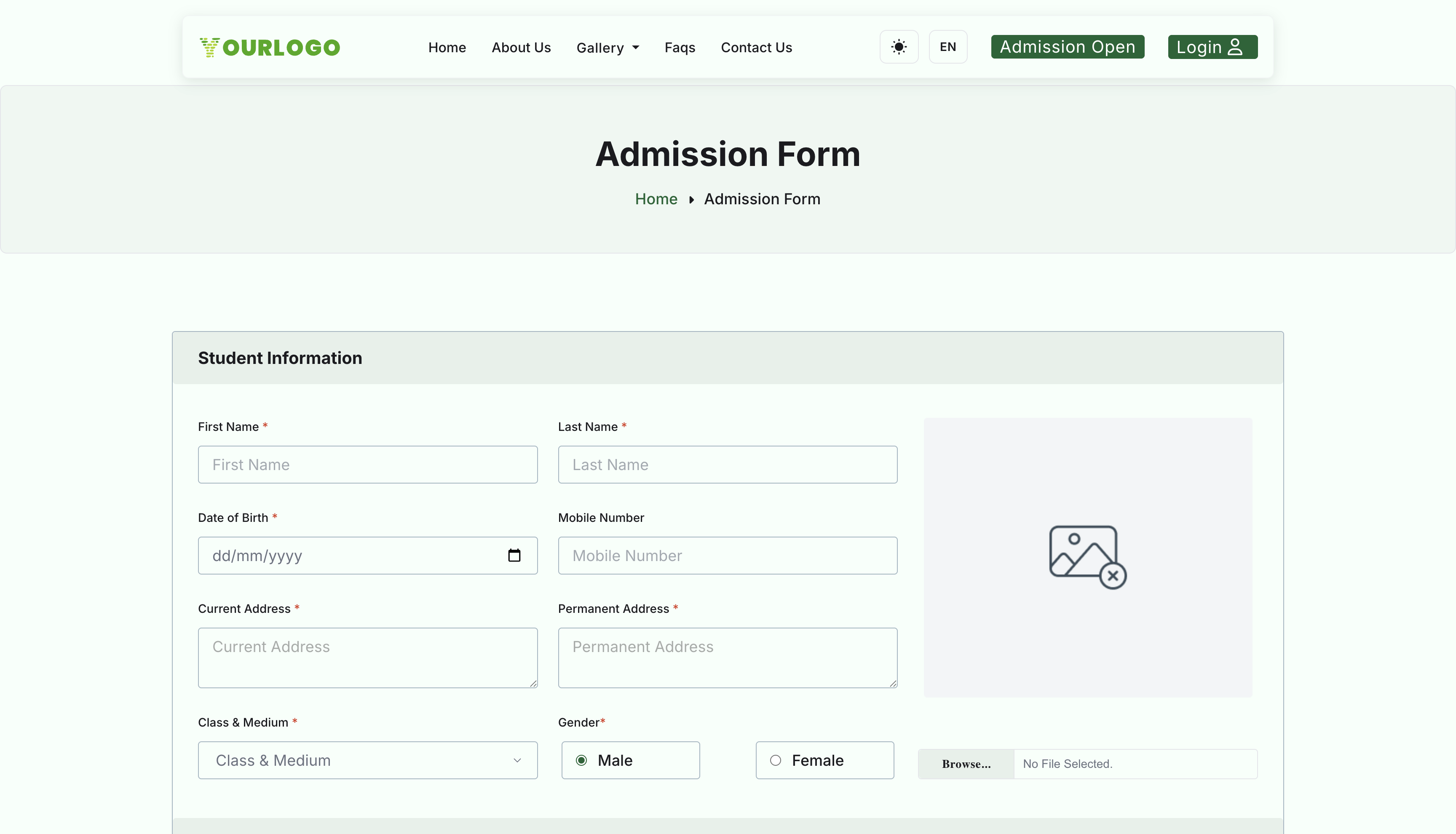 Admission Form